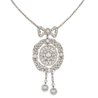 #CARTIER #Belle Époque #Diamond #Pendent Necklace #diamant #pendentif #collier