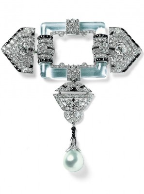 #CARTIER #Brooch #Platinum #Diamonds #Pearl #onyx #Rock cristal #Broche #Platine #Diamants #Perle #Cristal de roche #1924