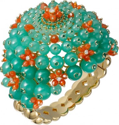 #CARTIER #Cactus bracelet #18K yellow gold #chrysoprase