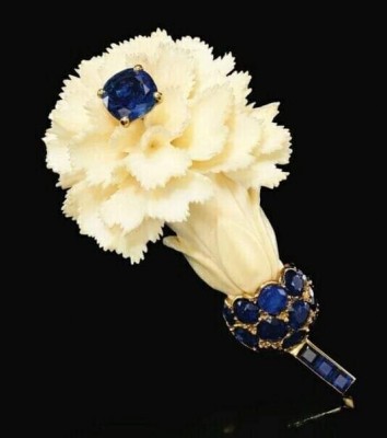 #CARTIER #Circa 1950 #ivory #ivoire #sapphire #saphir #brooch #broche