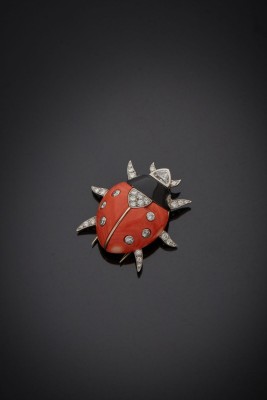 #CARTIER #Coccinelle #Nacre #Corail #diamants