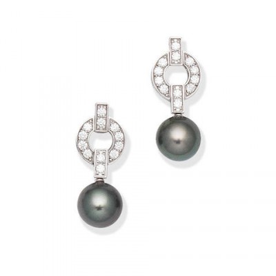 #CARTIER #Diamond #CulturedPearls #Earrings
