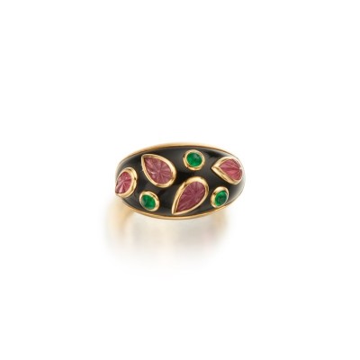 #CARTIER #Enamel #Email #Tourmaline #Emerald #Emeraude #Ring #Bague