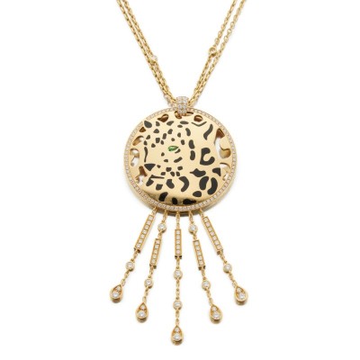 #CARTIER #Gold, Diamond and Enamel 'Panthére' Pendant-Necklace
