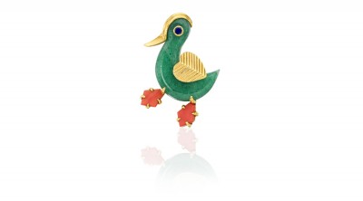 #CARTIER #Jade Nephrite #Coral #Sapphire #Gold #Brooch #Corail #Or #Broche