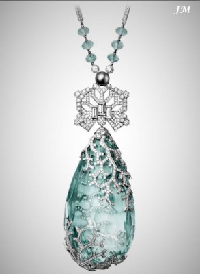 CARTIER #Necklace #platinum #236.27ct aquamarine #collier #platine #aigue-marine