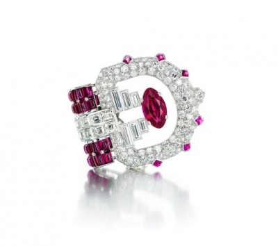 #CARTIER #Ruby #Rubis #Diamaond #Diamant #Clip Brooch