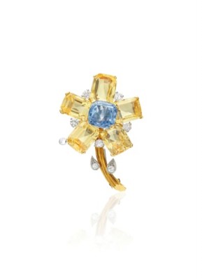 #CARTIER #Sapphire #Diamond #Gold #Brooch #Circa 1940
