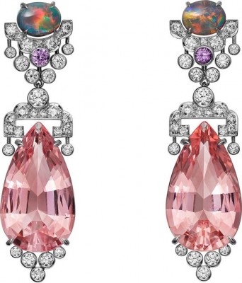 #CARTIER #Yoshino #Morganite #Diamaond #Diamant #Opal #Oale #Earrings #Boucle d'oreilles