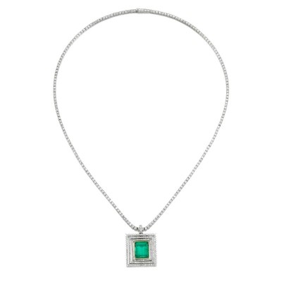 #CARTIER #emerald #diamond #pendent #necklace #1902 #卡地亞 #祖母綠配鑽石吊墜項鏈 #1902年 #diamant #émeraude #pendentif
