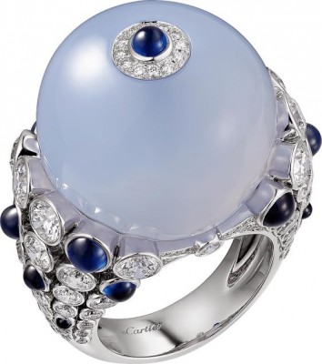 #CARTIER #shell #calcedony #diamond #sapphire #ring