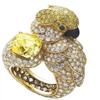 CARTIER-yellow diamond-diamonds-emeralds-diamant jaune-diamants-émeraudes