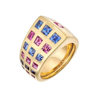 #CHANEL #Byzantine ring #blue sapphire #pink sapphire #saphir bleu #saphir rose
