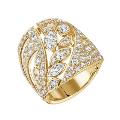 #CHANEL #ChampDeBlé #Ring #LesBlesDeChanel #FineJewelry #18K YellowgGold #BrilliantCut #Diamonds #MarquiseCut diamonds #Aquamarines #2016