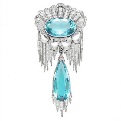#CHAUMET #Chaumet #1910 #pendant #aquamarines #diamond #diamant #aigue-marine