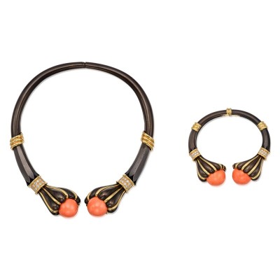 #CHAUMET #Coral #Bronze #Gold #Diamond #Necklace #Bracelet #Corail #Or #Diamant #Collier