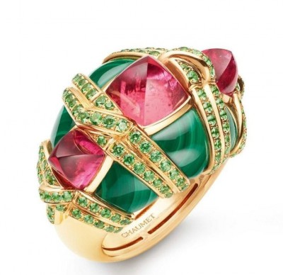 #CHAUMET #'Trésors d’Afrique' #2018 #HauteJoaillerie #HighJewellery #FineJewelry #rubis cabochon #émeraudes #malachite #or jaune