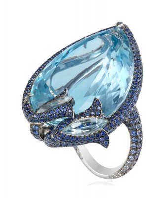 #CHOPARD #Bague #Saphir #sapphire #aigue marine #diamaond #diamant #aquamarine