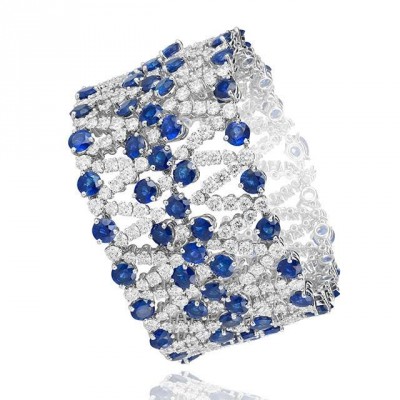 #CHOPARD #Bracelet #18k white gold #Sapphires #Diamonds #Saphirs #Diamants #2016 #Red Carpet collection