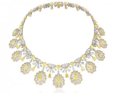 #CHOPARD #Necklace #18k white and yellow gold #Yellow diamonds #White diamonds #2016 #Red Carpet collection