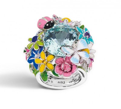 #DIOR #Bague Diorette #or blanc #aigue-marine #améthyste #saphir rose #saphir jaune #grenat tsavorite #laque #2021