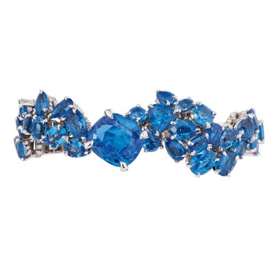 #DIOR #Bague double #or blanc #spinelles bleus cobalt (9.89 carats) #blue cobalt spinels