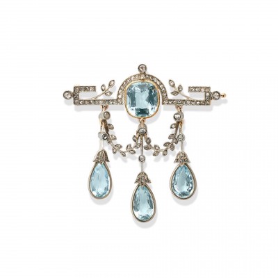 #FABERGE #Carl #Aquamarine #Diamond #Brooch St.Petersburg #1911