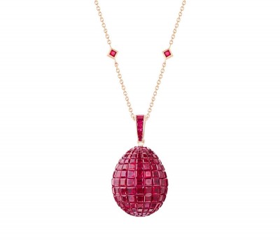 #FABERGE #Mosaic ruby #pendant
