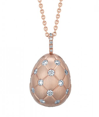 #FABERGE #Treillage #Diamond #Rose Gold Matte #Pendant #Egg #diamant