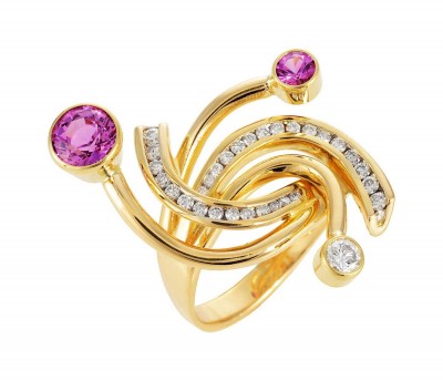 #GORDON AATLO #pink sapphires #diamond #ring
