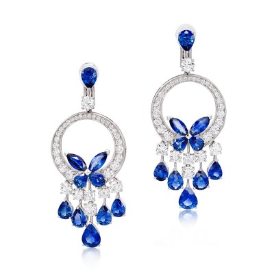 #GRAAF #'Butterfly' #Sapphire #Diamond #Pendent Earrings #Saphir #diamant #格拉夫 #藍寶石 配 鑽石 耳墜一對