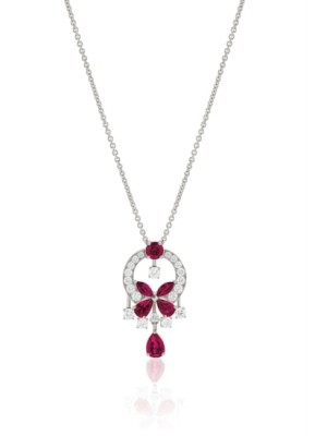 #GRAAF #Diamond #Ruby #White #'Mini Butterfly' Pendant Necklace
