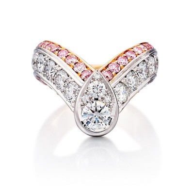 #GRAAF #Diamond #pink Diamond #Ring #Diamant rose #diamant blanc #Bague #格拉夫 #鑽石 配 彩色鑽石 戒指