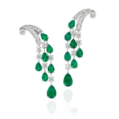GRAAF #Emerald #Diamond #White Gold #Earrings #Emeraude #Diamant #Or blanc #Boucles d'oreilles