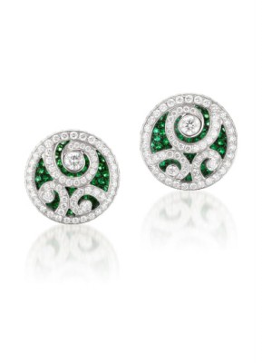 #GRAAF #Emerald and Diamond 'Diamond on Diamond' #Earrings