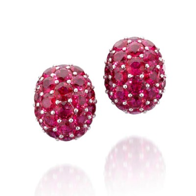 #GRAAF #Ruby #Diamond #'Bombe' Earrings #Bague #rubis #diamant