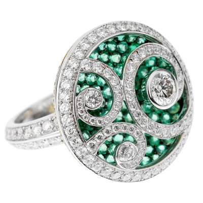 #GRAFF #White Gold #Diamond #Emerald #Ring #or blanc #émeraudes #diamants