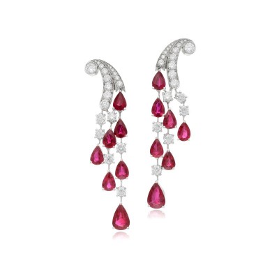 #GRAFF #White Gold #Diamond #Ruby #Diamant #earrings #boucles d'oreilles #rubis #Encyclopediedesjoailliers #Encyclopediaofjewellers #joaillerie #jewelry