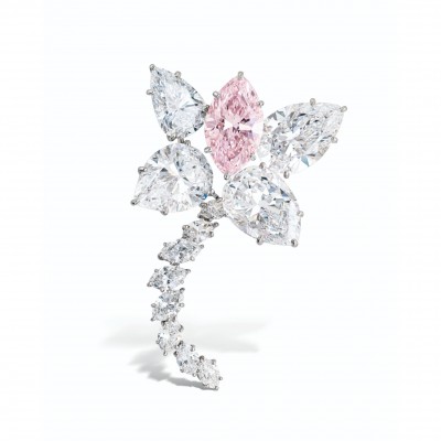 #HARRY WINSTON #fancy light pink marquise #brilliant-cut diamond #brooch #broche
