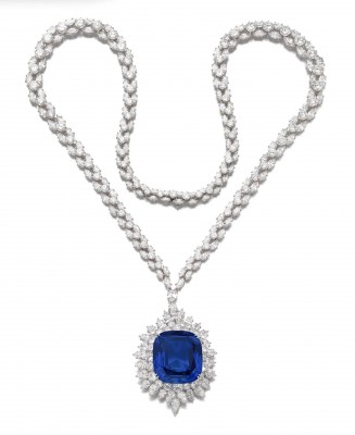 #HARRY WINTSON #Necklace #Brooch #Sapphire 126.43ct #Diamonds