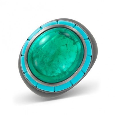 #HEMMERLE #Cabochon #Emerald #Turquoise #Ring