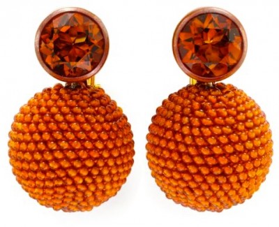 #HEMMERLE #Citrines Madères #Cornalines #Cuivre #Or #boucles d'oreilles #earrings