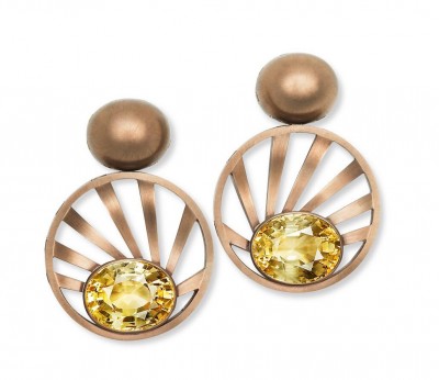 HEMMERLE-earrings-sapphires-bronze-white gold