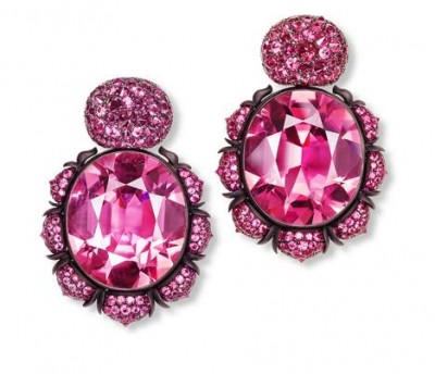 HEMMERLE-earrings-tourmalines-spinels-silver-white gold