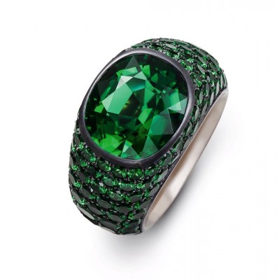 HEMMERLE-tsavorites-tourmaline-gold-silver