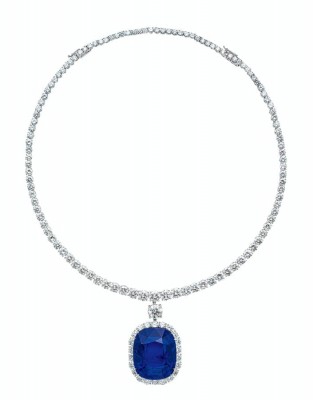 HIGHLY IMPORTANT 124.10 CARAT BURMESE ‘ROYAL BLUE’ SAPPHIRE AND DIAMOND NECKLACE, BY HARRY WINSTON SOLD $3,161,898 Poly international auction Beijing 19-10-2020