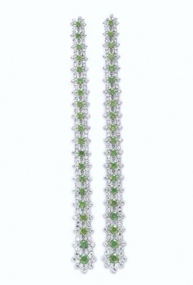 JAR-Boucles d'oreilles-diamants-grenats démantoides