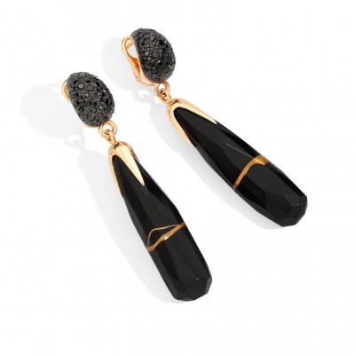 POMELLATO #kintsugi_collection #earrings #RoseGold #BlackDiamonds