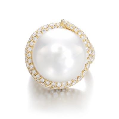 #REZA #Cultured pearl #diamond #ring
