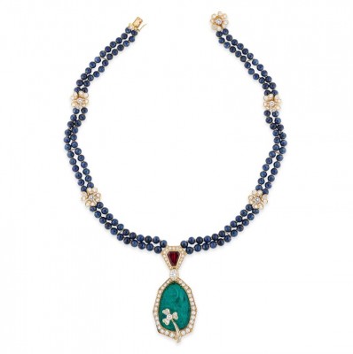 #REZA #Emerald #ruby #sapphire #diamond #necklace #rubis #saphir #diamant #collier